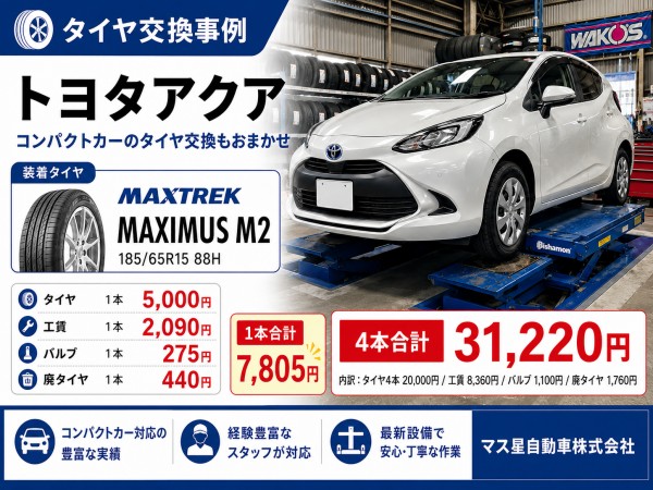 トヨタ アクア - マス星自動車株式会社 アクアのタイヤ交換｜ 185